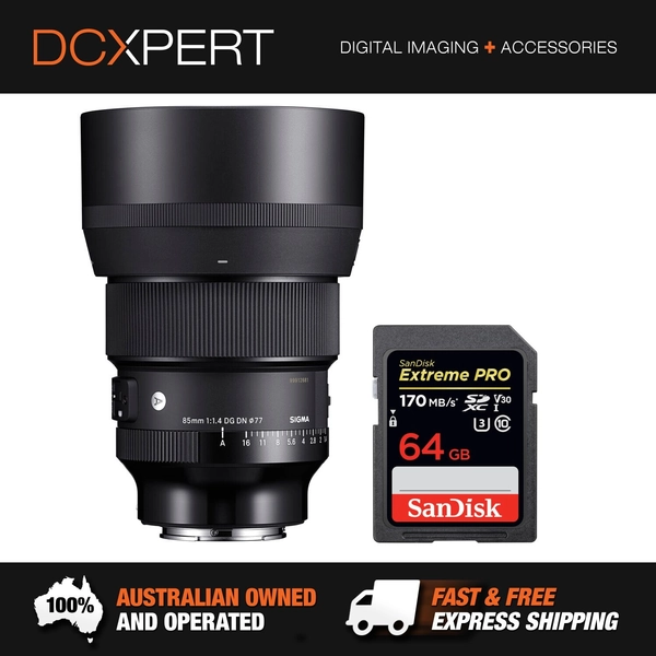 SIGMA 85MM F/1.4 DG DN ART LENS FOR L-MOUNT (4322969) + BONUS SD CARD