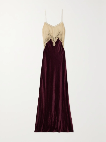 GABRIELA HEARST Adolphine organic silk-voile and velvet maxi dress