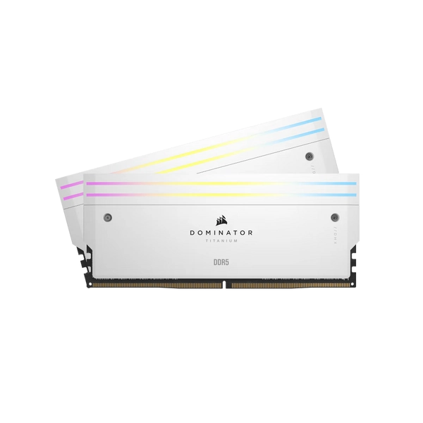 DOMINATORĀ® TITANIUM RGB 64GB (2x32GB) DDR5 DRAM Up To 6000MT/s CL30 AMD EXPO & Intel XMP Memory Kit ā White