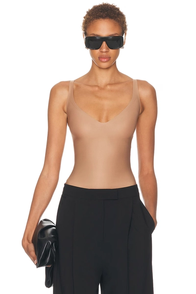SKIMS Core Sculpt Plunge Bodysuit in Brown
