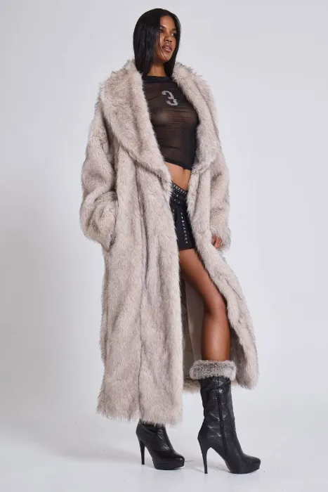 Alaska Faux Fur Coat | S/M / White