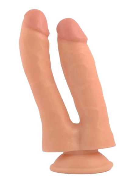 Kjøp Realistic Penis Double Penetration 18,5 cm - Dobbeldildo | God pris