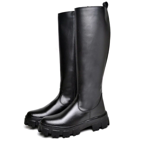 Women's Black High-Top Rain Boots