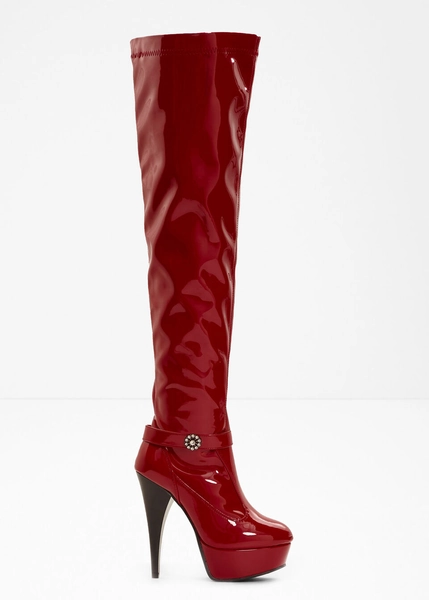 Botas altas rojas con plataforma
