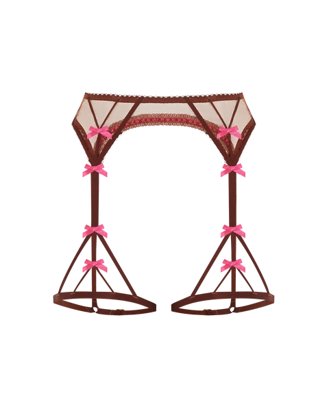 Hetty Suspender in Brown/Pink | By Agent Provocateur New In