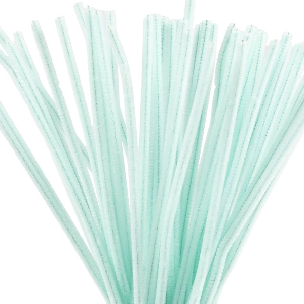 Pipe Cleaners Len. 30 cm, Thk 6 mm, Mint, 50 kpl/ 1 pkt