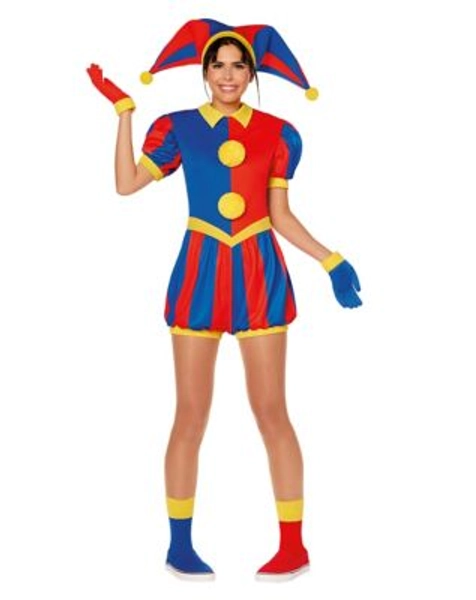 Adult Pomni Costume - The Amazing Digital Circus - Spirithalloween.com