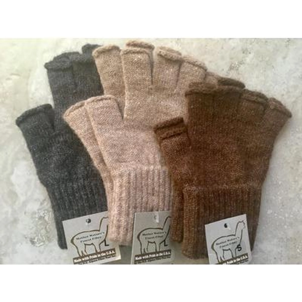 Soft Alpaca Fingerless Gloves Unisex Winter Warmers