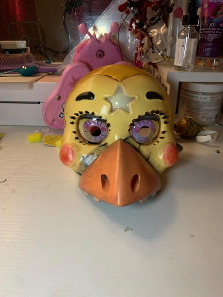 Chica Fnaf mask with detachable beak| cosplay mask| portals mask| Fnaf mask| Fnaf cosplay