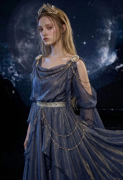 Daizbella Medieval Renaissance Dress Greek Fairy Dress with Lining and Belt