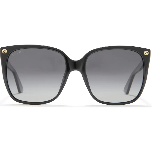 Gucci 57mm Cat Eye Sunglasses in Black Black Grey at Nordstrom Rack