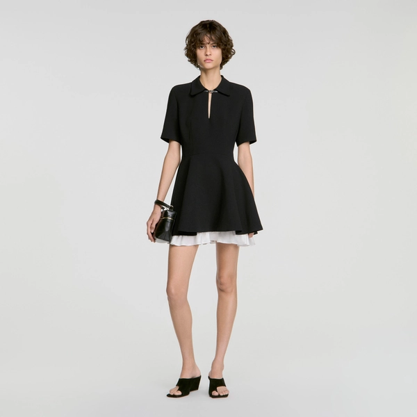 Robe courte patineuse contrastée