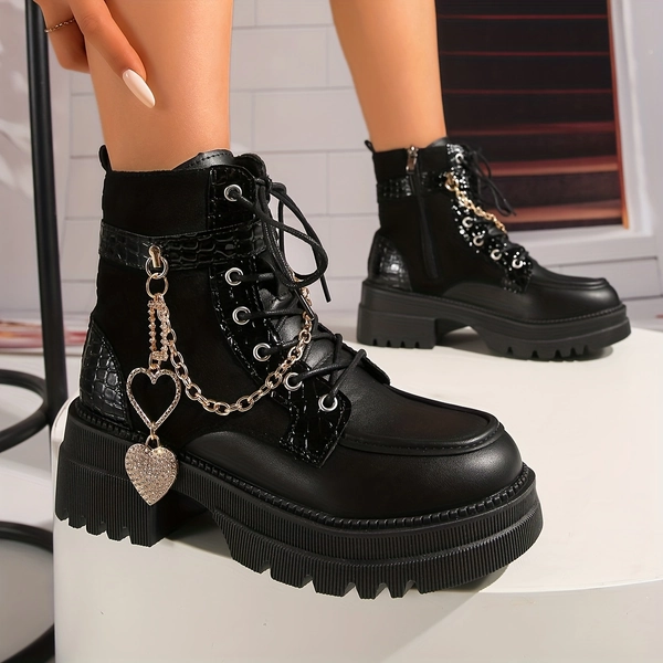 Botas tobillo punk mujer incrustaciones