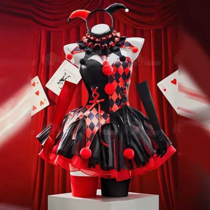 Black and red Jester Outfit Set