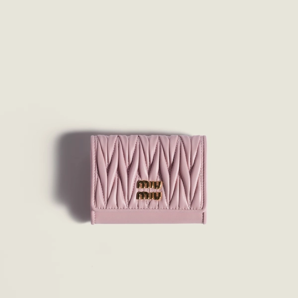 Matelassé nappa leather card holder