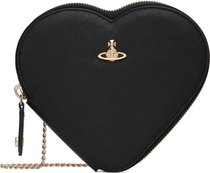 Black New Heart Crossbody Clutch Bag