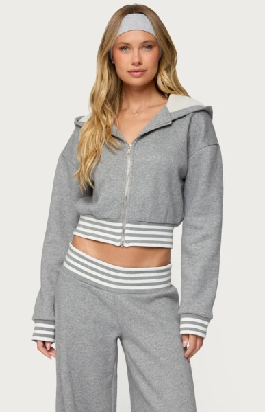 Eloura Stripey Zip Up Hoodie