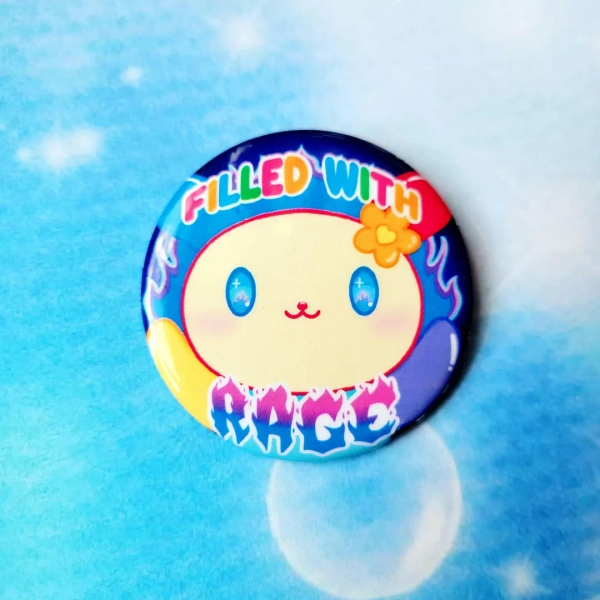 Filled With Rage 2.25" Meme Button | Toycore Pastel Cute Plushie - Etsy