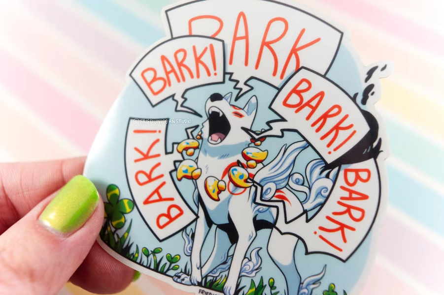 Okami Amaterasu Time to Bark 3.2 in Large Clear Vinyl Sticker - Etsy Belgium