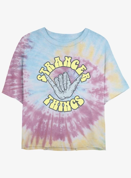 Stranger Things Rad Things Tie-Dye Crop Girls T-Shirt