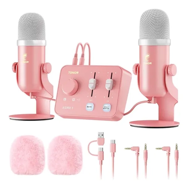 Paquete Micrófono Tonor Asmr Con Interfaz, Rosa Rosa - $ 244.413,67