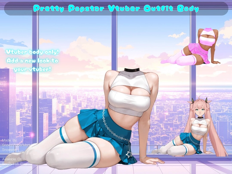 Pretty Popstar Vtuber Outfit Body | Ready to Use - Etsy
