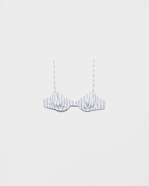 Striped poplin bra