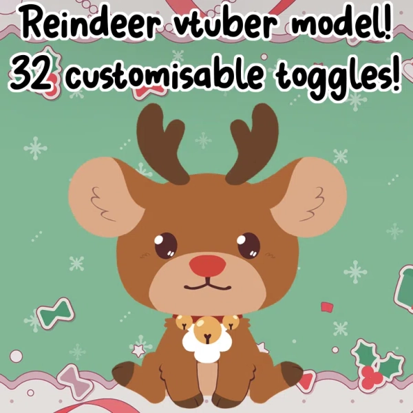 Customisable Reindeer Vtuber model! by Poke (@Pokepaws)