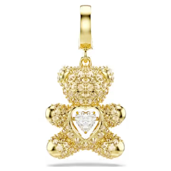 Idyllia charm, Mixed cuts, Teddy, Gold tone, Gold-tone plated