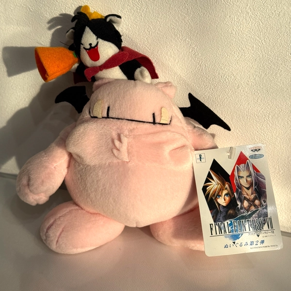 Final Fantasy VII 1997 Banpresto UFO CAIT SITH & FAT MOOGLE PLUSH FF7 Vintage