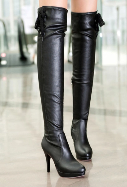 Miccostumes Nr: Automata 2B Boots Nier Black Over The Knee Boot New High Heel Boots