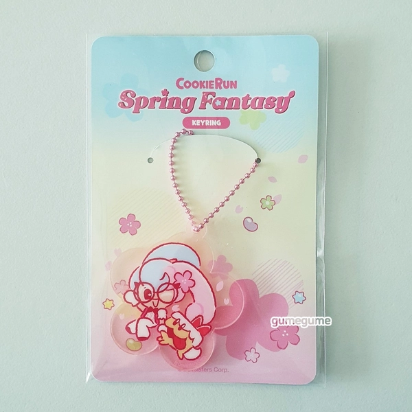 Cookie Run Kingdom Spring Fantasy Marshmallow Bunny Cake Hound Keyring Charm