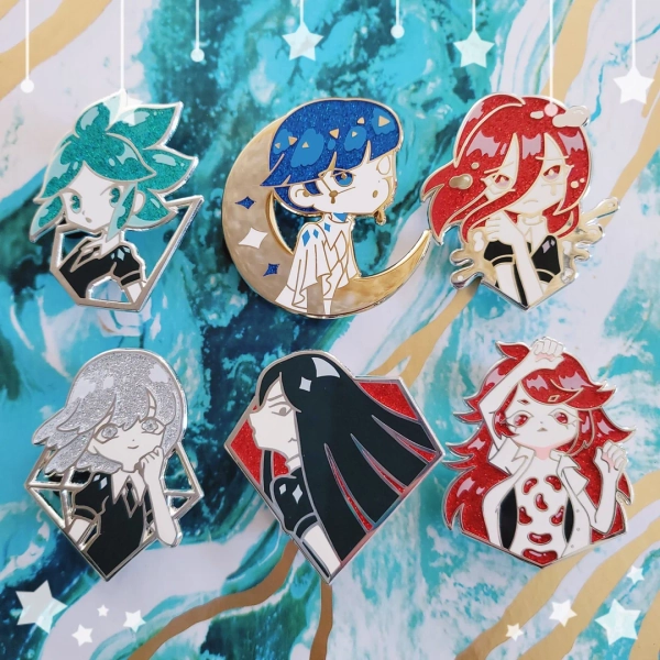 Antarcticite - Houseki Glitter Enamel Pins - Phosphophyllite, Cinnabar, Antarcticite, and More! - Etsy