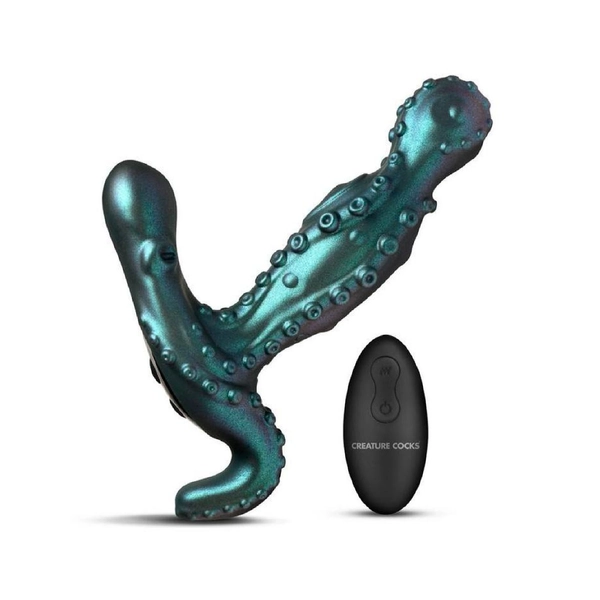 Creature Cocks Octoprobe Gyrating Rechargeable Silicone Prostate Vibrator with Remote Control