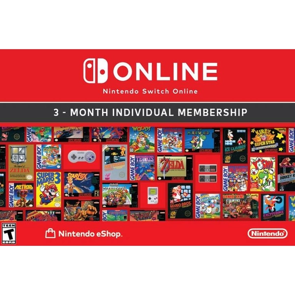 Nintendo Switch Online 3 Month Individual Membership
