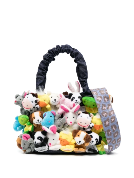 la milanesa Toys appliquéd denim tote bag | One Size