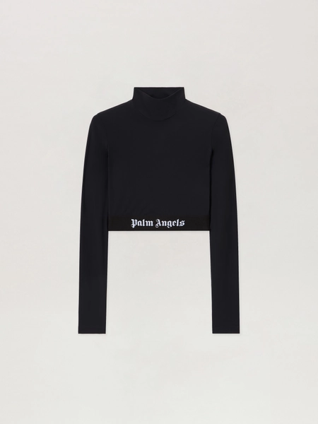 PALM ANGELS Classic Logo Long-sleeved Mockneck Top Woman Black Black XL