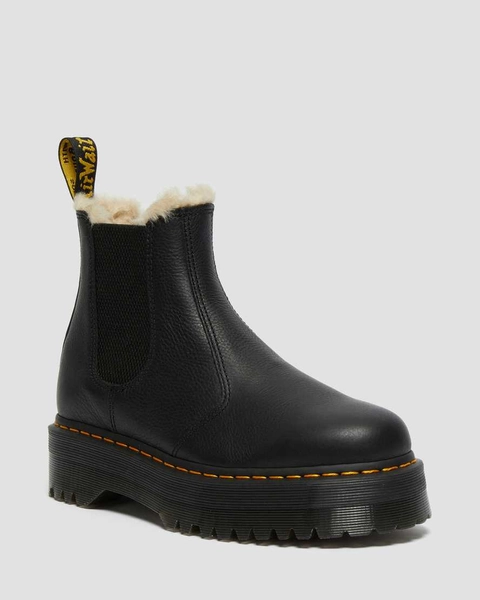 DR MARTENS 2976 Faux Fur Lined Platform Chelsea Boots