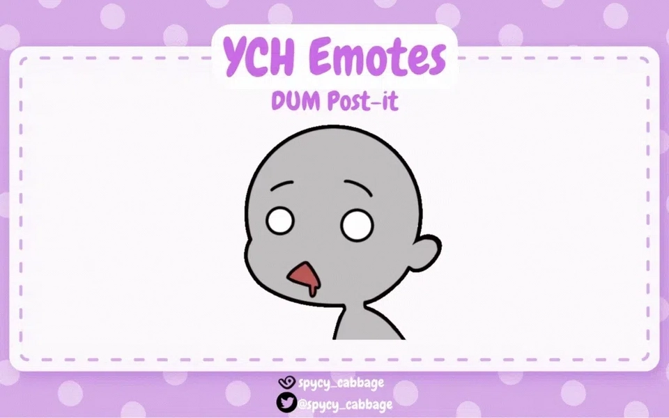 YCH Emotes: DUM Post-it by SpycyCabbage (@spycy_cabbage)
