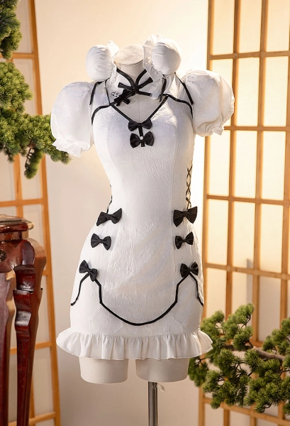 Costume cosplay Panty Stocking Stocking Figure Ver robe chinoise Cheongsam avec coiffe et barrette
