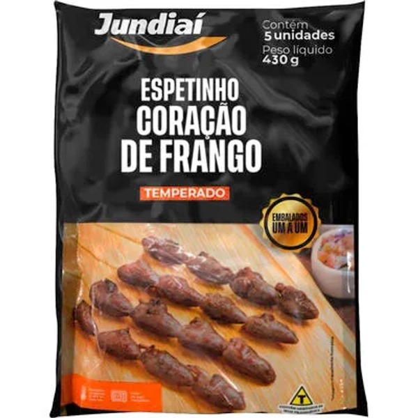 Espetinho de Coração de Frango Jundiaí Cong 430g