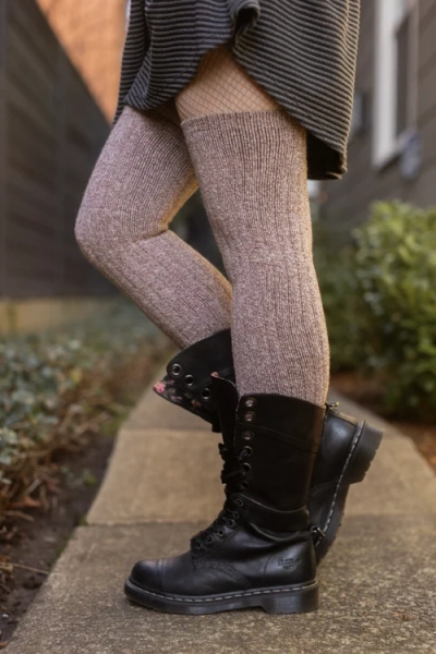 The Alaskan Thigh High – Merino Wool Socks - Baby Pink / Small/Medium