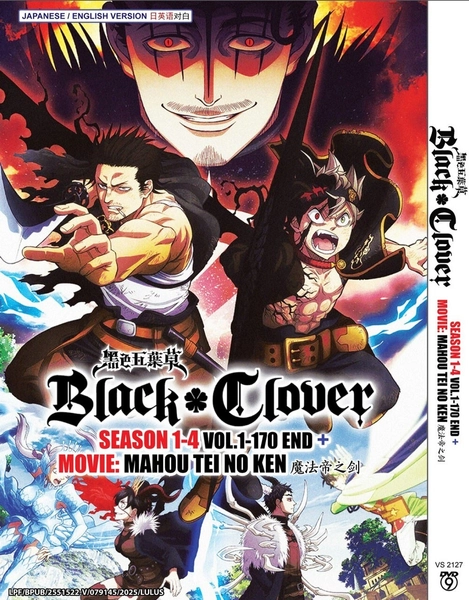 BLACK CLOVER SEASON 1-4 VOL.1-170 END + MOVIE ANIME DVD ENGLISH DUBBED