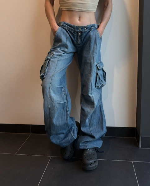 Miss sixty 60 Baggy y2k Low rise Vintage Jeans pockets Blue Size 29