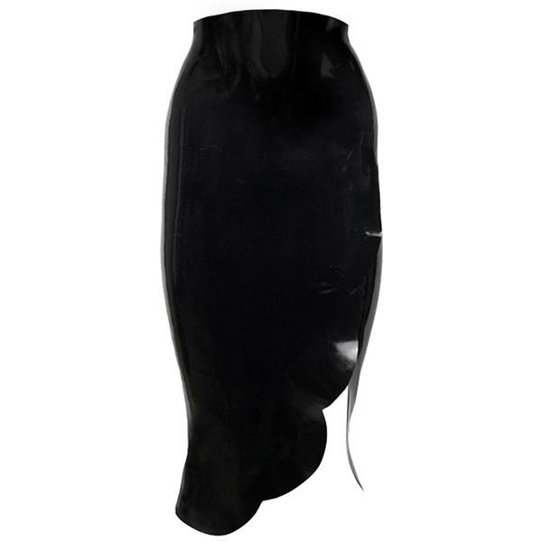 Latex Tulip Skirt in black