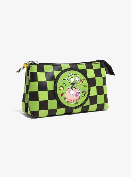 Invader Zim Checkered Makeup Bag