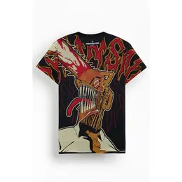 PacSun Men's Chainsaw Man AOP T-Shirt - Multicolor