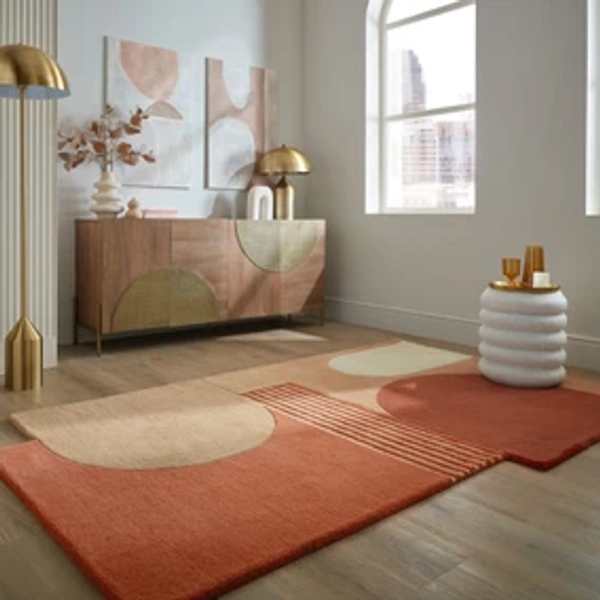 Lozenge Abstract Shaped Wool Rug