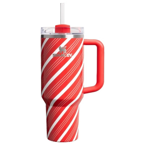 Stanley 40 oz Stainless Steel H2.0 FlowState Quencher Tumbler Candy Cane Twist