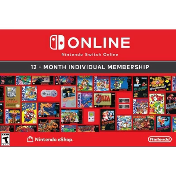 Nintendo Switch Online 12-Month Individual Membership - Nintendo Switch (Digital)